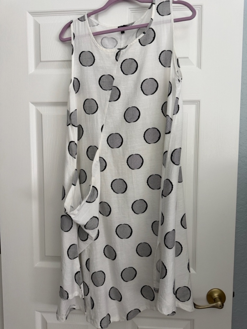 SHAN White Midi Dress with Black Polka Dots